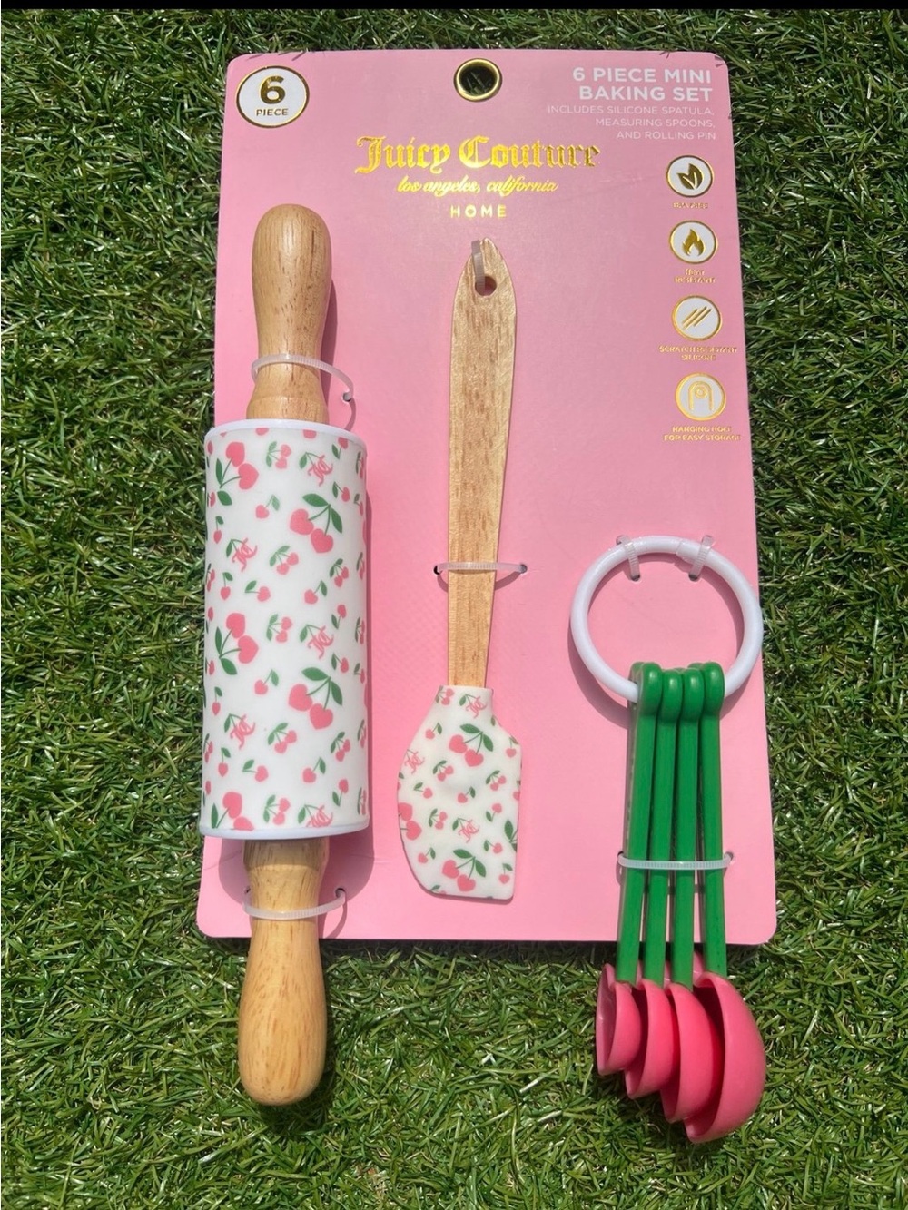 Juicy Couture 6 Piece Mini Baking Set Pink Cherries